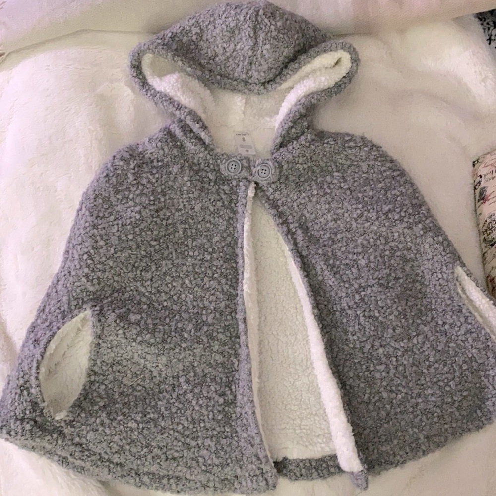 Girls fleece hooded poncho